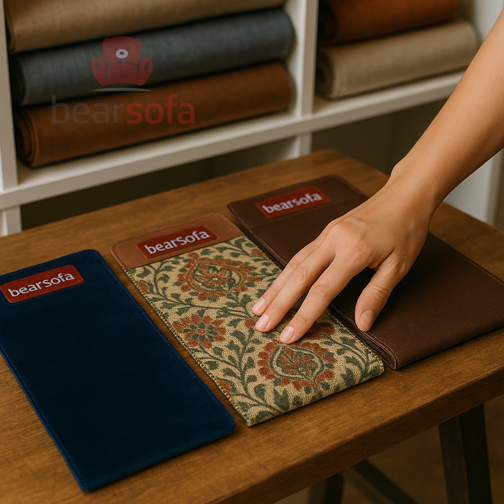 Dịch Vụ Bọc Ghế Sofa Phường Bến Thành, Quận 1 – BearSofa 17 Chất liệu nhung, vải họa tiết, và da tại xưởng bọc sofa phường Bến Thành - BearSofa