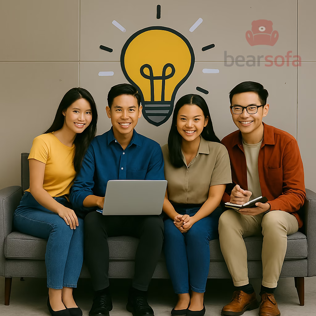 Câu chuyện bọc ghế sofa phường Chợ Quán cho startup team cao ốc Hùng Vương Plaza, phong cách hiện đại từ BearSofa.