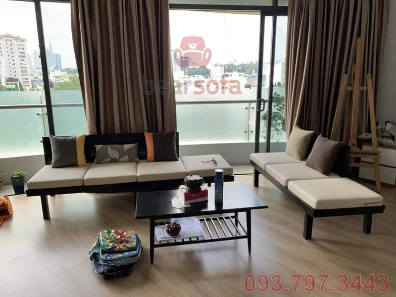 Nệm lót ghế sofa gỗ phòng khách