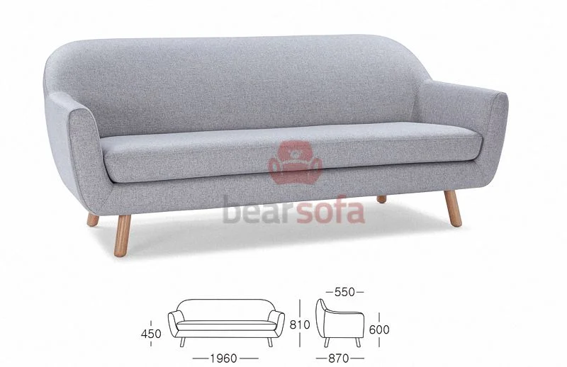 Kích thước Ghế sofa băng 3 chỗ ngồi Sund 3 Searter Sofa