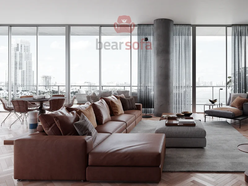 Mẫu ghế sofa da đẹp - Leather Sofa - BearSofa Mẫu 20