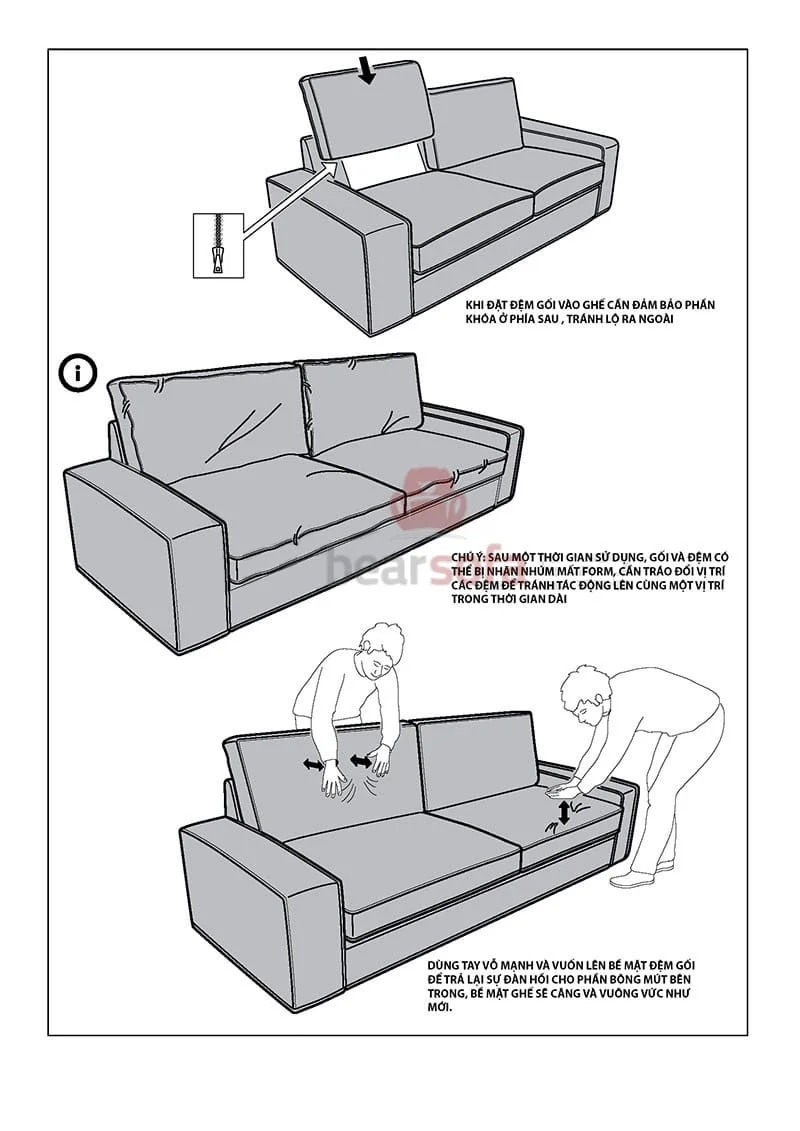 Cách ghép nệm lên khung ghế sofa