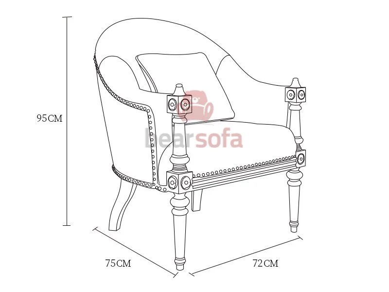 Kích thước ghế sofa đơn Tampa Chair