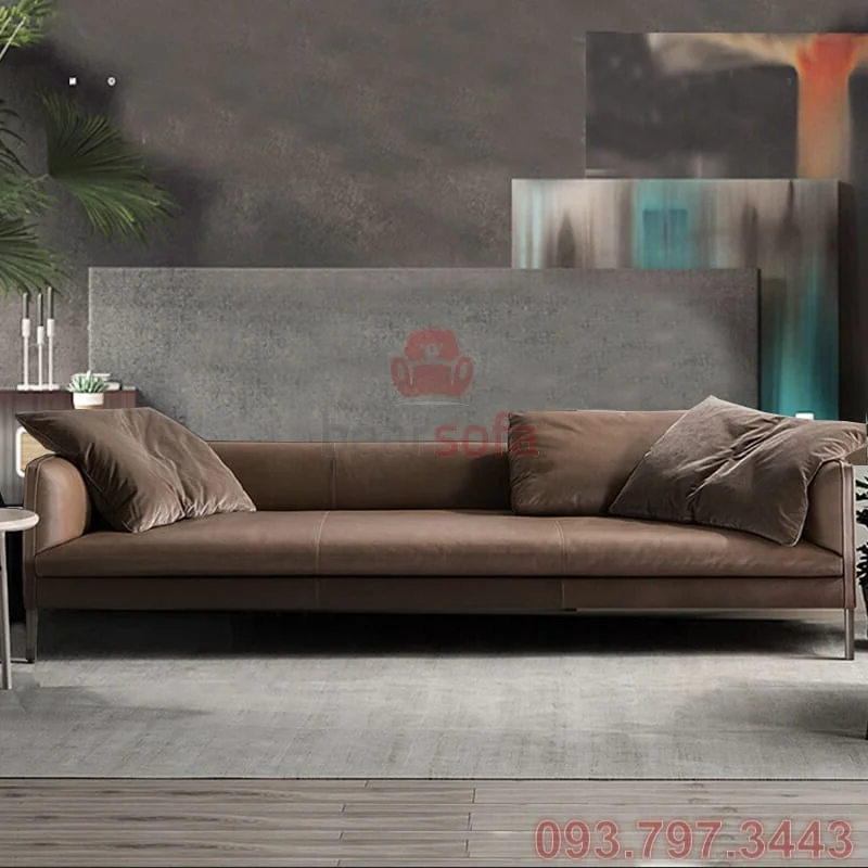 Mẫu 10: Mới nhìn tưởng tay ghế siêu mỏng nhưng cũng dày lắm nha. Mẫu ghế sofa băng có thiết kế đơn giản cho những người thích sự đơn giản nhưng phải xịn.