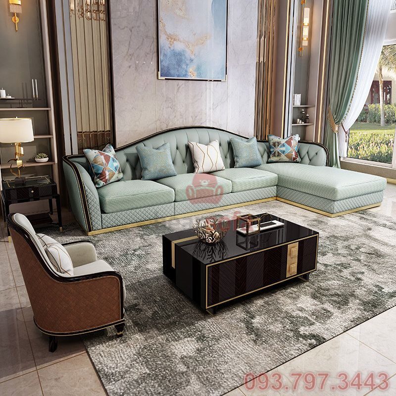 Mẫu 19 - Mẫu ghế sofa góc cùng thiết kế, có thêm băng thư giãn tiện dụng