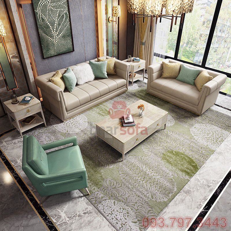 Mẫu 8 - Tay ghế được thiết kế vuông chứ không bo tròn như các mẫu ghế sofa cổ điển thường thấy