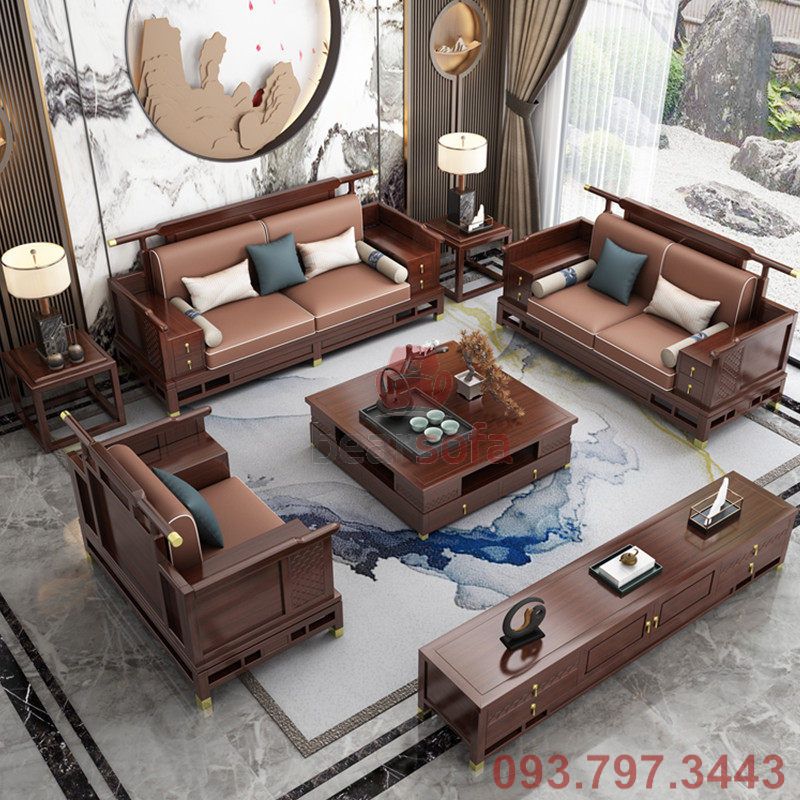 Mẫu ghế sofa gỗ lót nệm đẹp - Mẫu nệm lót đẹp nhất 2020 - Mẫu 10