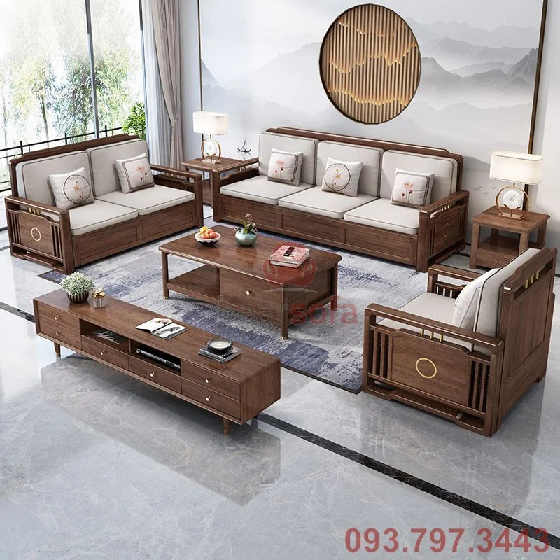 Mẫu ghế sofa gỗ đơn giản hiện đại - Mẫu 58