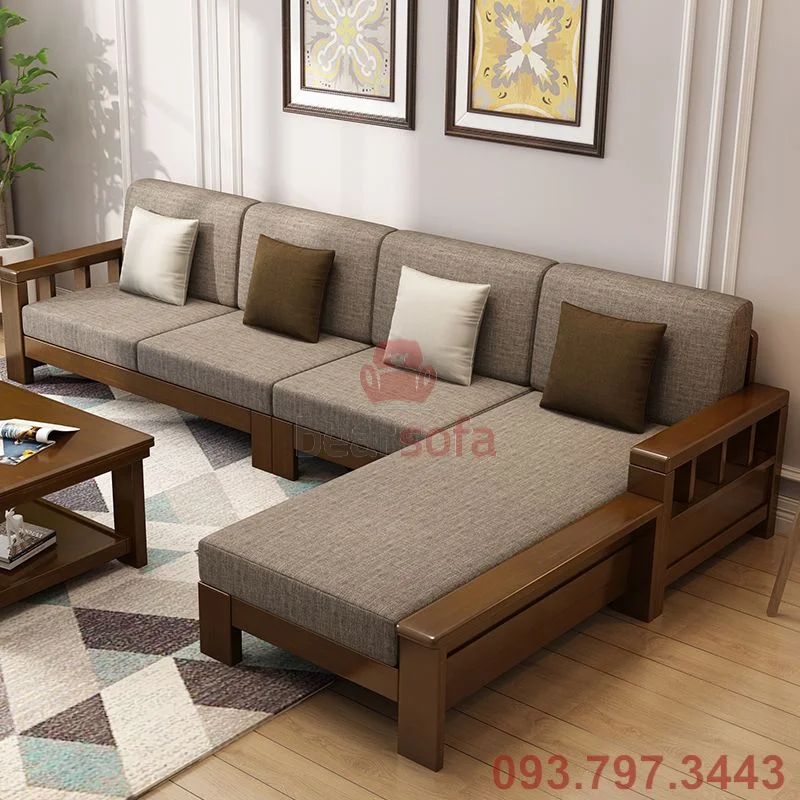 Mẫu ghế sofa gỗ và nệm lót ghế gỗ đẹp - Mẫu 2