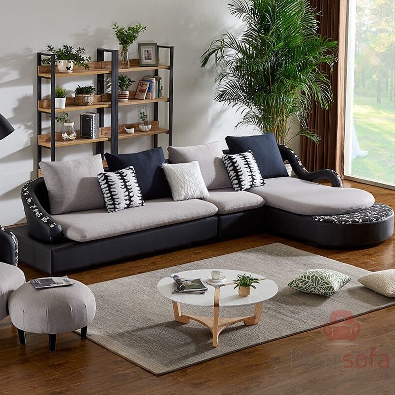 Mẫu 60: Bộ bàn ghế sofa chữ L hiện đại
