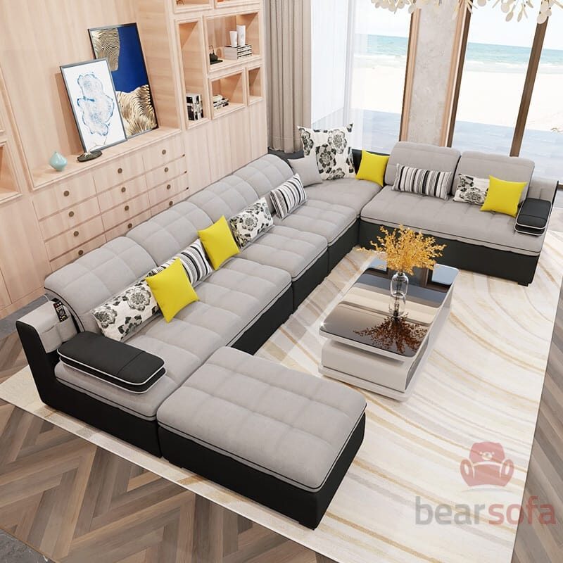 Mẫu 80: Mẫu ghế sofa chữ U, ghế góc cao cấp
