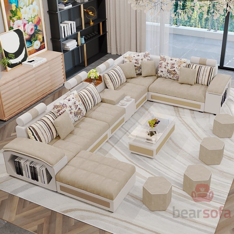 Mẫu 81: Mẫu ghế sofa chữ U, ghế góc cao cấp