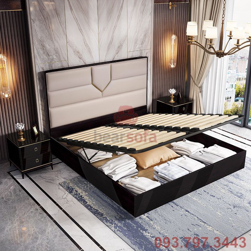 Mẫu thiết kế giường bọc nệm đẹp - Mẫu 11 - Ảnh 1