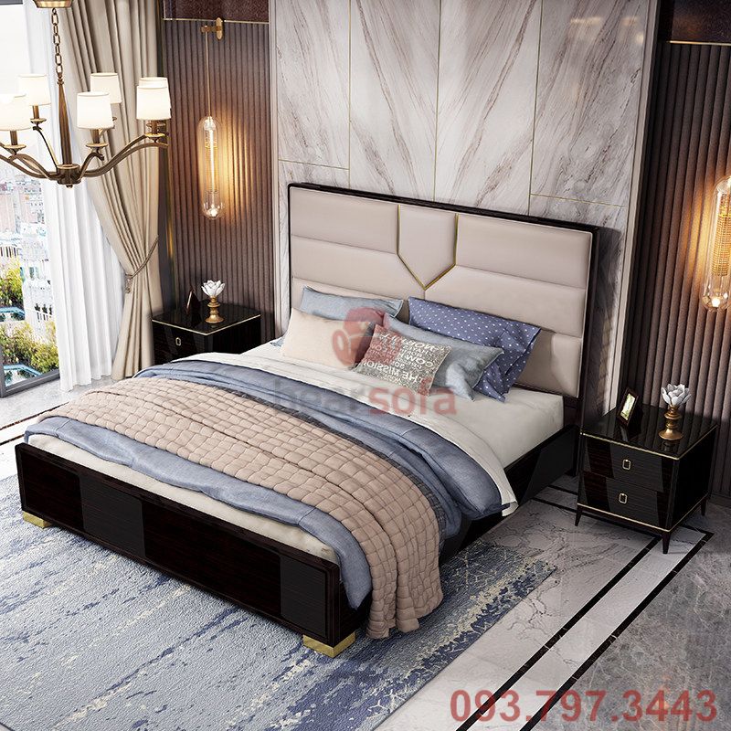 Mẫu thiết kế giường bọc nệm đẹp - Mẫu 11 - Ảnh 2