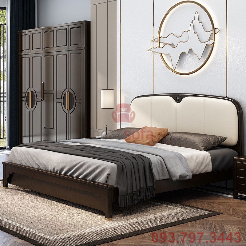 Mẫu giường có nệm ốp đầu giường đẹp - Mẫu 24 - Ảnh 2