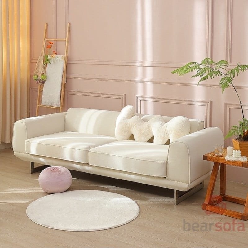 Mẫu 01: Mẫu ghế sofa trắng, sofa băng